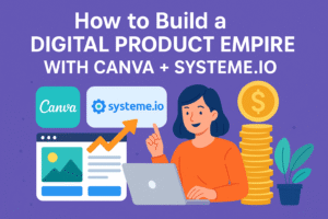 How to Build a Digital Product Empire with Canva + Systeme.io