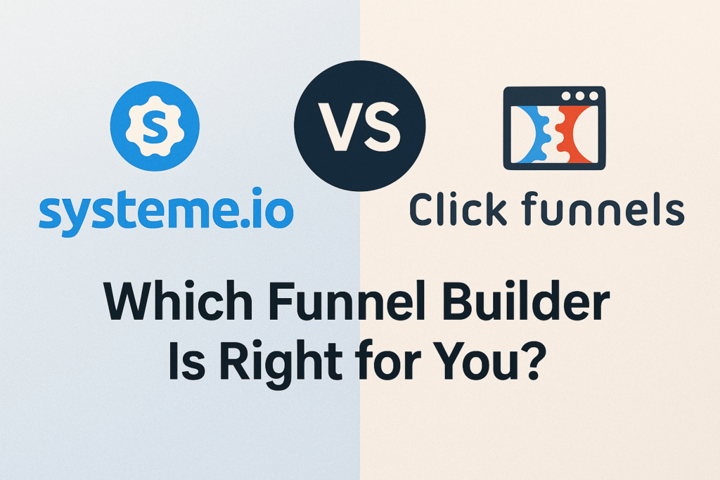Comparing Systeme.io vs ClickFunnels for funnel building beginners